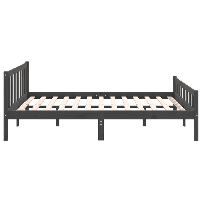 Cadru de pat, gri, 140x190 cm, lemn masiv de pin WALTI
