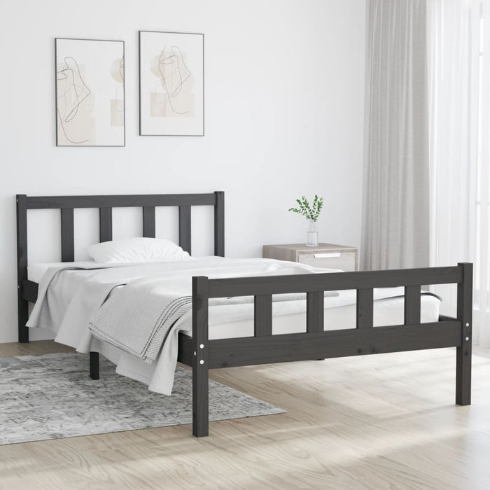 Cadru de pat, gri, 100x200 cm, lemn masiv - WALTI WALTI