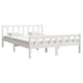 Cadru de pat King Size, alb, 150x200 cm, lemn masiv - WALTI WALTI
