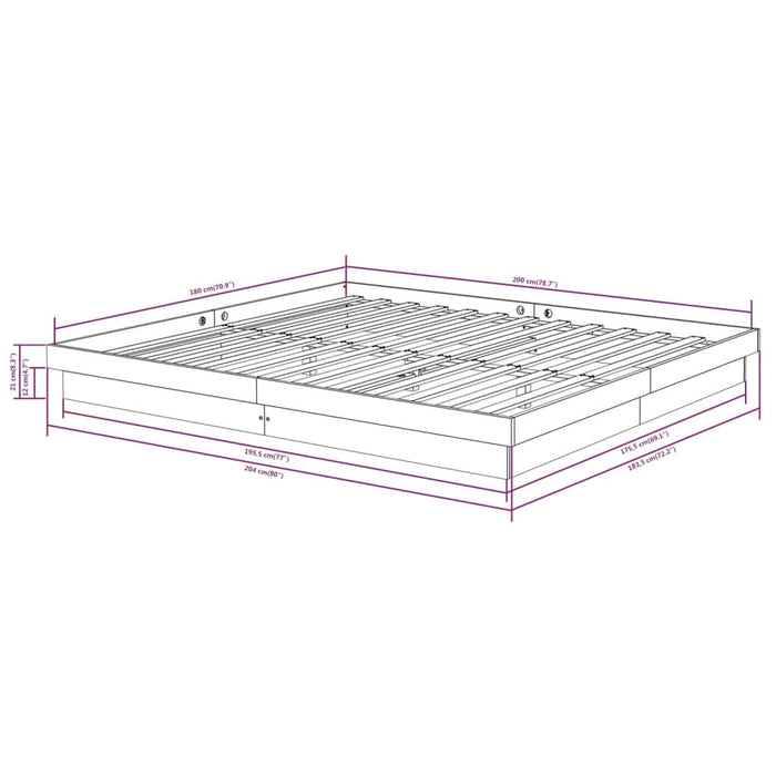 Cadru de pat Super King, 180x200 cm, lemn masiv - WALTI WALTI