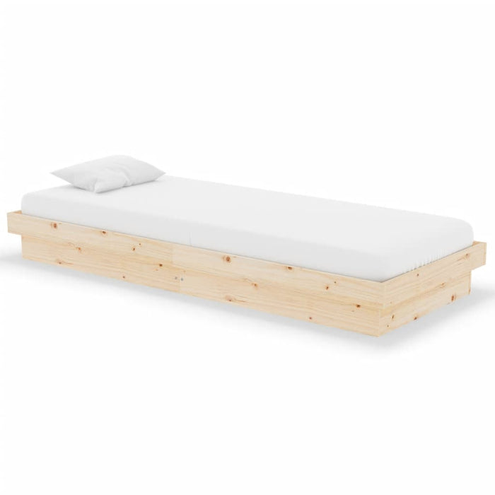 Cadru de pat mic single, 75x190 cm, lemn masiv - WALTI WALTI