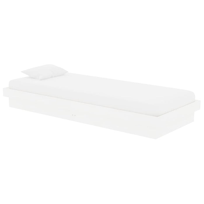 Cadru de pat mic single, alb, 75x190 cm, lemn masiv - WALTI WALTI