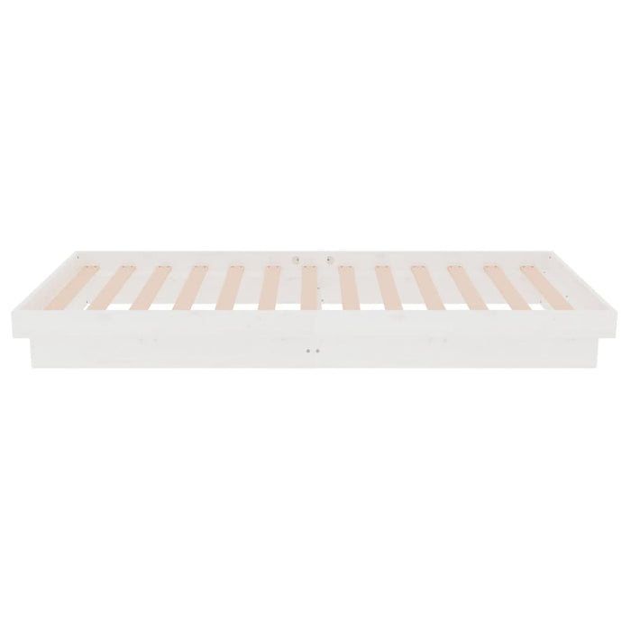 Cadru de pat mic single, alb, 75x190 cm, lemn masiv - WALTI WALTI