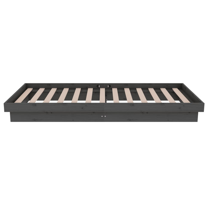 Cadru de pat mic single, gri, 75x190 cm, lemn masiv - WALTI WALTI
