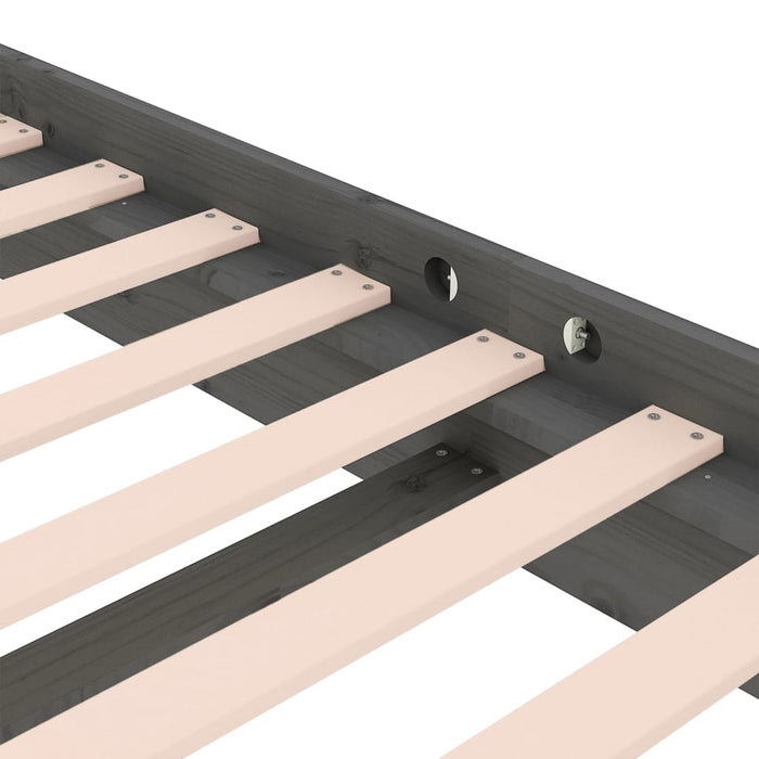 Cadru de pat mic single, gri, 75x190 cm, lemn masiv - WALTI WALTI