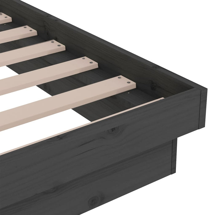 Cadru de pat mic single, gri, 75x190 cm, lemn masiv - WALTI WALTI