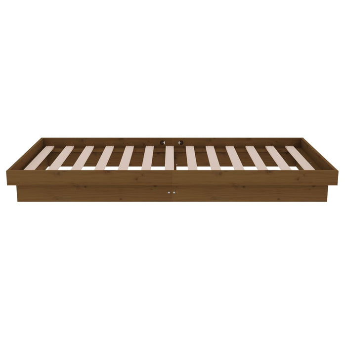 Cadru de pat mic single, maro miere, 75x190 cm, lemn masiv - WALTI WALTI