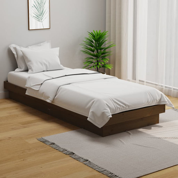 Cadru de pat mic single, maro miere, 75x190 cm, lemn masiv - WALTI WALTI