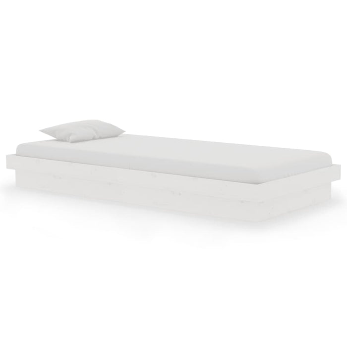 Cadru de pat single, alb, 90x190 cm, lemn masiv - WALTI WALTI