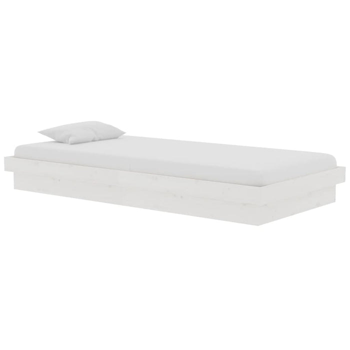 Cadru de pat single, alb, 90x190 cm, lemn masiv - WALTI WALTI