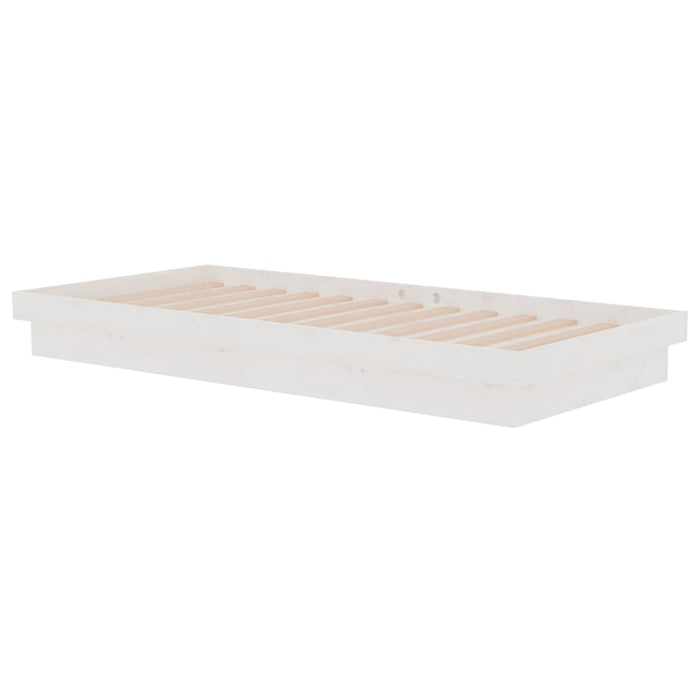Cadru de pat single, alb, 90x190 cm, lemn masiv - WALTI WALTI