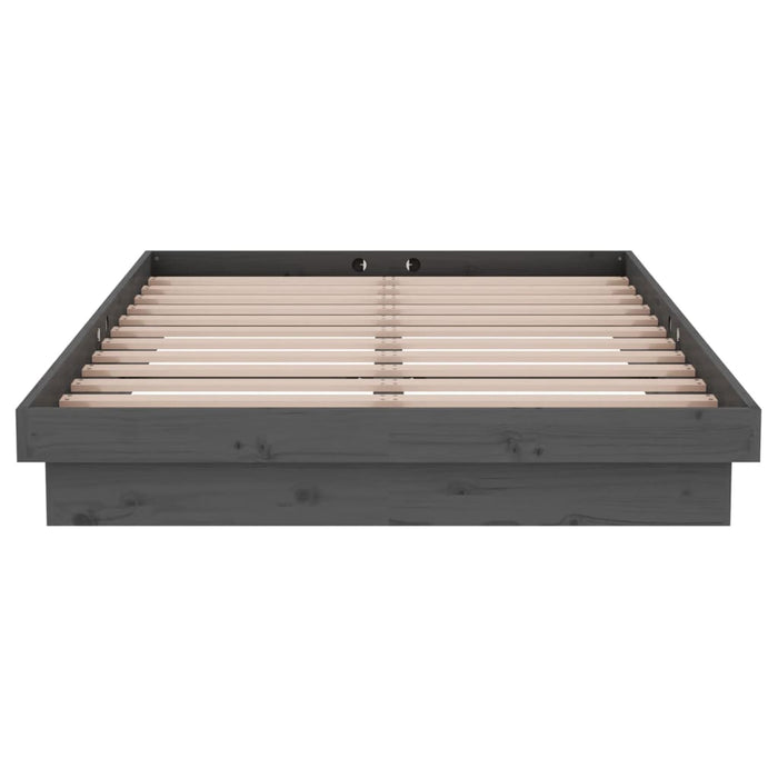 Cadru de pat mic dublu, gri, 120x190 cm, lemn masiv - WALTI WALTI