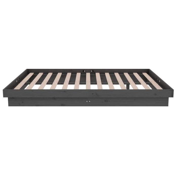 Cadru de pat mic dublu, gri, 120x190 cm, lemn masiv - WALTI WALTI