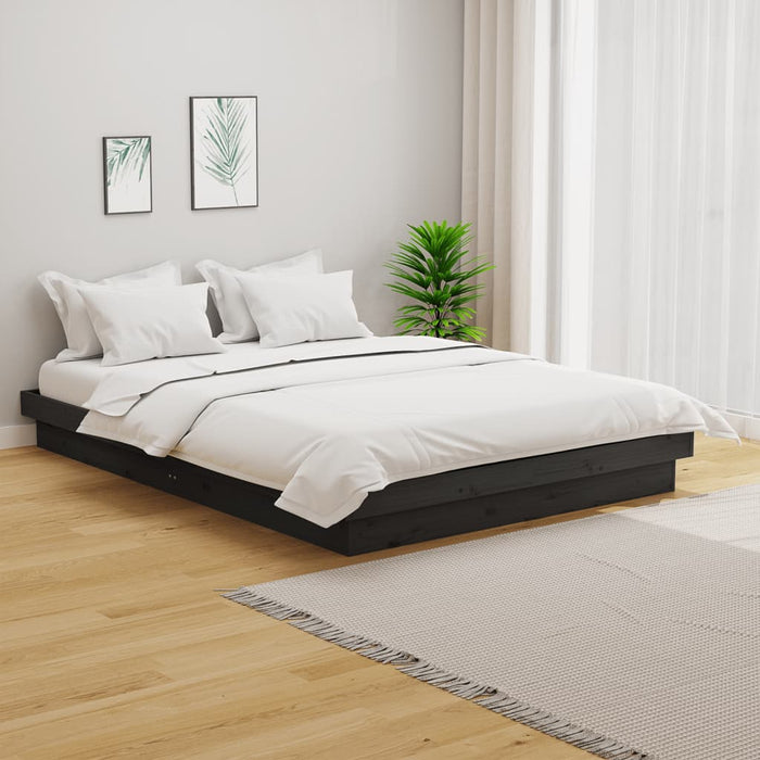 Cadru de pat mic dublu, gri, 120x190 cm, lemn masiv - WALTI WALTI