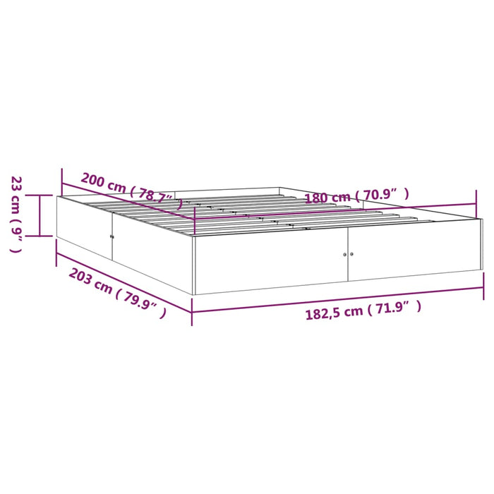 Cadru de pat Super King, 180x200 cm, lemn masiv - WALTI WALTI