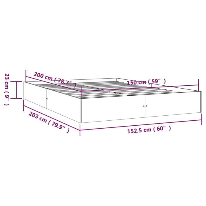 Cadru de pat King Size, alb, 150x200 cm, lemn masiv - WALTI WALTI