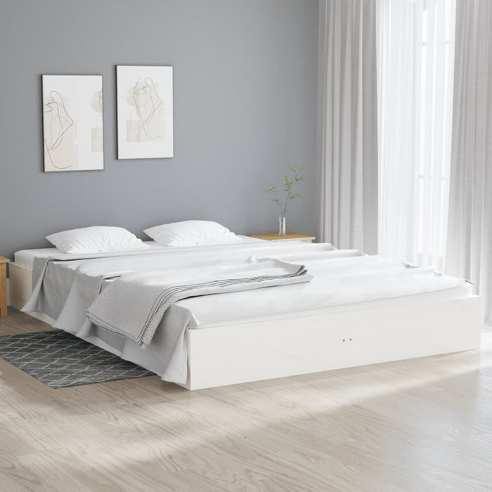 Cadru de pat King Size, alb, 150x200 cm, lemn masiv - WALTI WALTI
