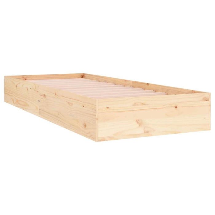 Cadru de pat mic single, 75x190 cm, lemn masiv - WALTI WALTI