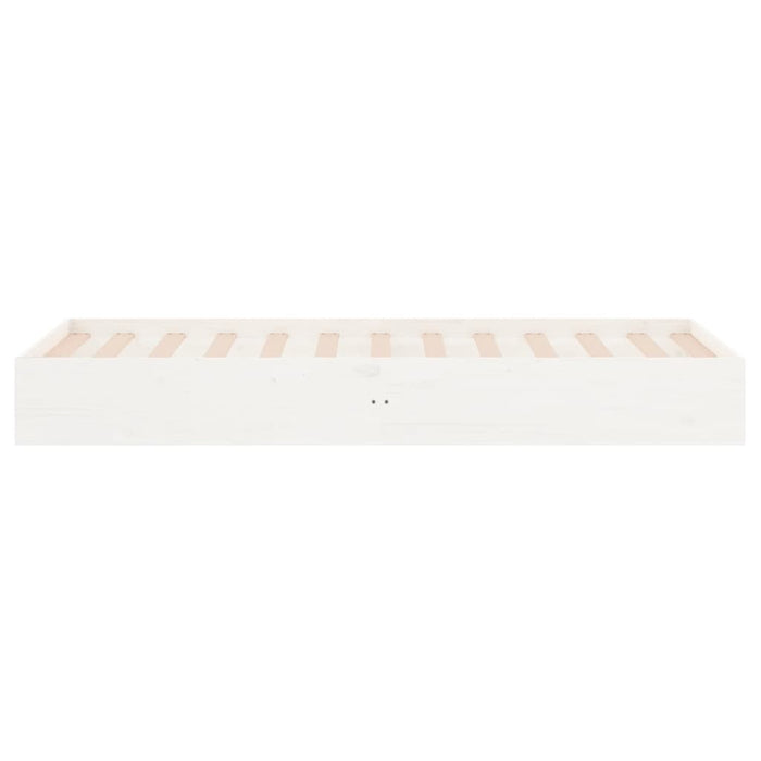 Cadru de pat mic single, alb, 75x190 cm, lemn masiv - WALTI WALTI