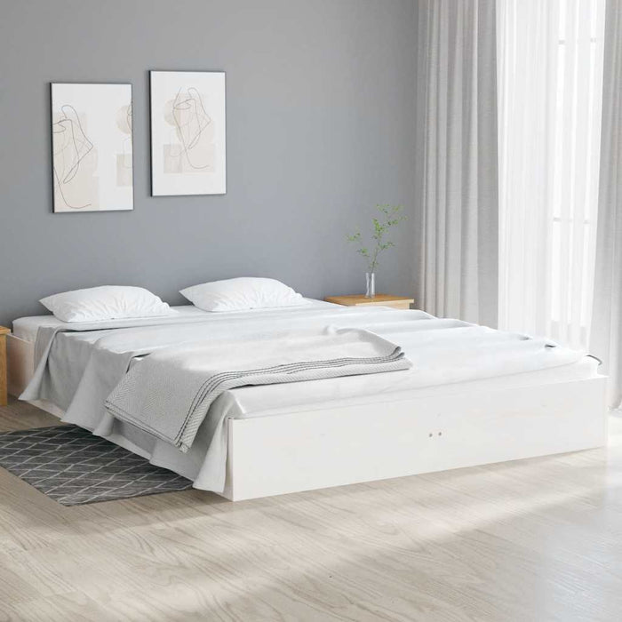 Cadru de pat mic dublu, alb, 120x190 cm, lemn masiv - WALTI WALTI