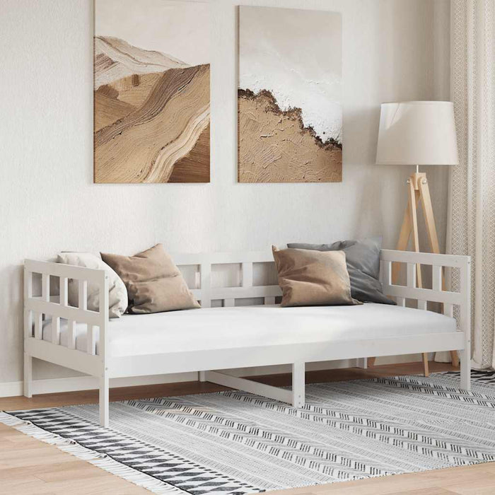 Pat de zi, alb, 90x190 cm, lemn masiv de pin - WALTI WALTI