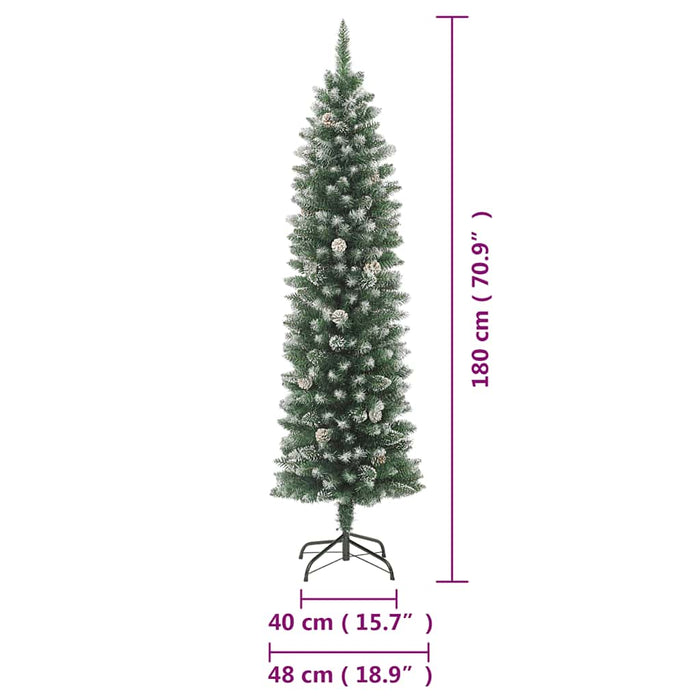 Brad de Crăciun artificial slim cu suport, 180 cm, PVC - WALTI WALTI