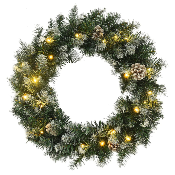 Coroniță de Crăciun cu becuri LED, verde, 45 cm, PVC WALTI