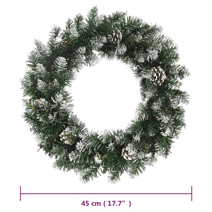 Coroniță de Crăciun cu becuri LED, verde, 45 cm, PVC WALTI