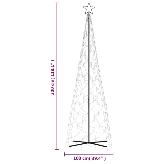 Brad de Crăciun conic, 500 LED-uri, albastru, 100x300 cm - WALTI WALTI