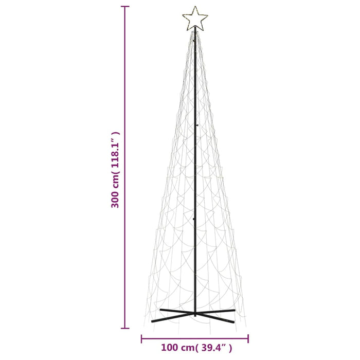 Brad de Crăciun conic, 500 LED-uri, alb cald, 100x300 cm - WALTI WALTI