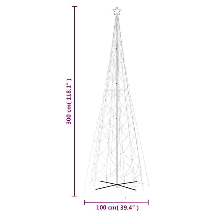 Brad de Crăciun conic, 3000 LED-uri, albastru, 230x800 cm - WALTI WALTI