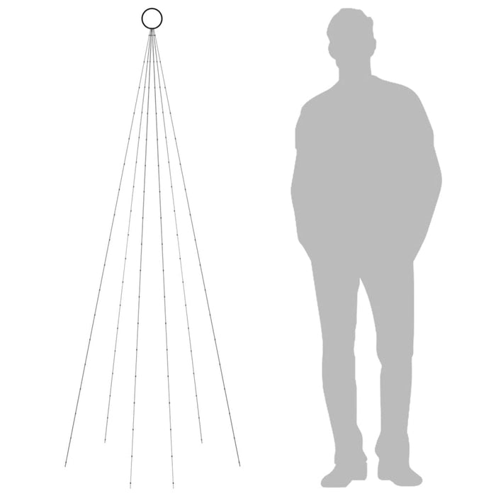 Brad de Crăciun pe catarg, 108 LED-uri, albastru, 180 cm - WALTI WALTI