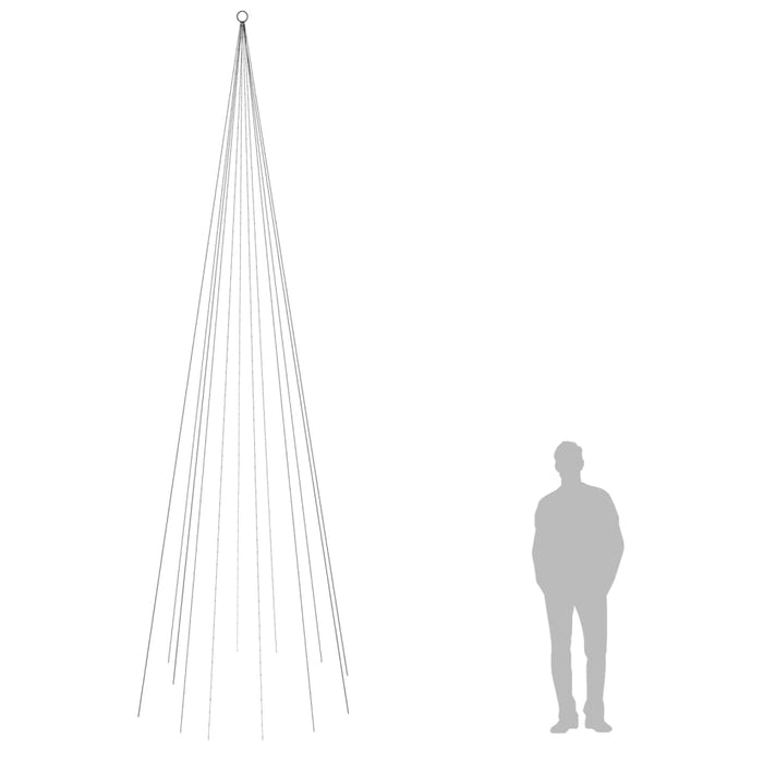 Brad de Crăciun pe catarg, 732 LED-uri, multicolor, 500 cm - WALTI WALTI