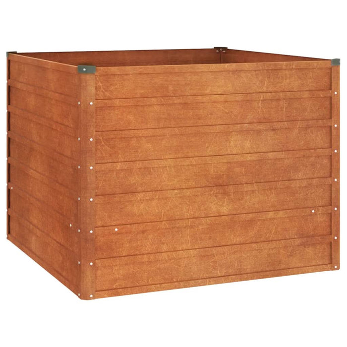 Strat înălțat de grădină, ruginiu, 100x100x77 cm, oțel corten - WALTI WALTI