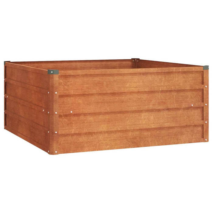 Strat înălțat de grădină, ruginiu, 100x100x45 cm, oțel corten - WALTI WALTI