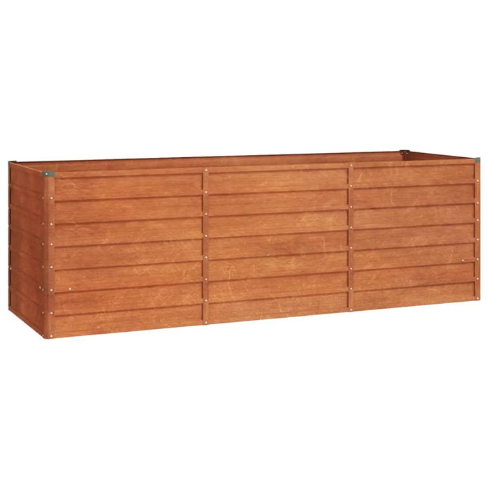 Strat înălțat de grădină, ruginiu, 240x80x77 cm, oțel corten - WALTI WALTI