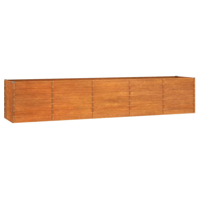 Strat înălțat de grădină, ruginiu, 400x80x77 cm, oțel corten - WALTI WALTI