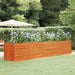 Strat înălțat de grădină, ruginiu, 400x80x77 cm, oțel corten - WALTI WALTI