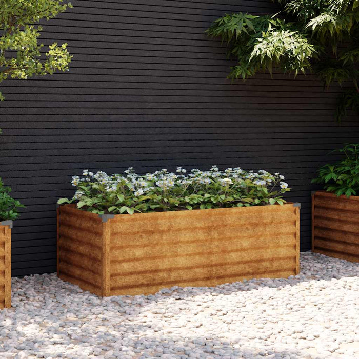 Pat de grădină înălțat 100x50x36 cm, oțel corten WALTI