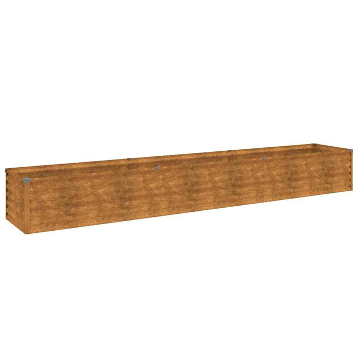 Pat de grădină înălțat 291x50x36 cm, oțel corten WALTI