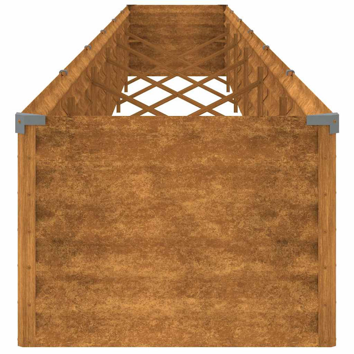Pat de grădină înălțat 580x50x36 cm, oțel corten WALTI