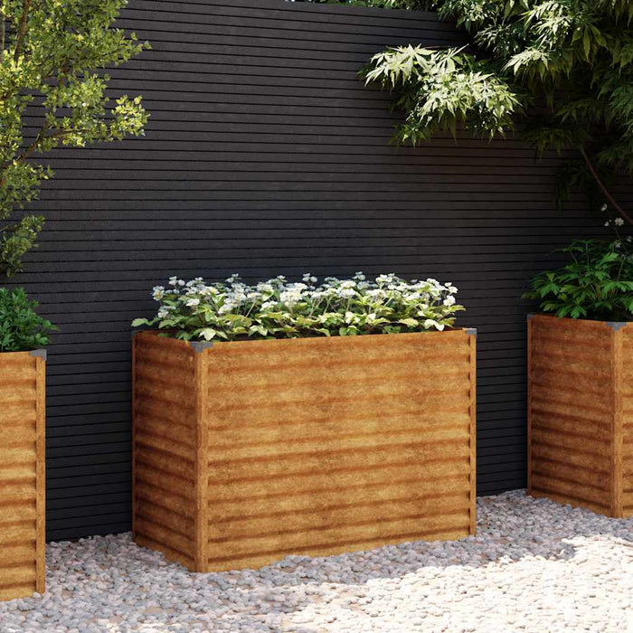 Pat de grădină înălțat 100x50x69 cm, oțel corten WALTI