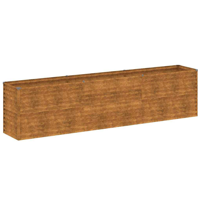Pat de grădină înălțat 291x50x69 cm, oțel corten WALTI