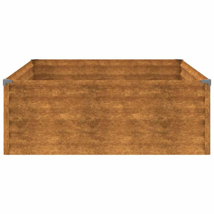 Strat înălțat de grădină, 100x100x36 cm, oțel corten - WALTI WALTI