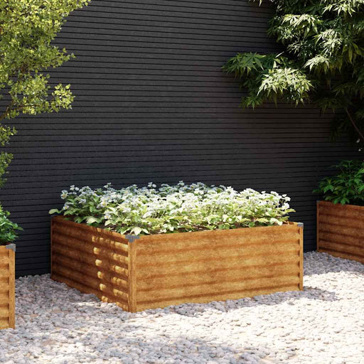 Strat înălțat de grădină, 100x100x36 cm, oțel corten - WALTI WALTI