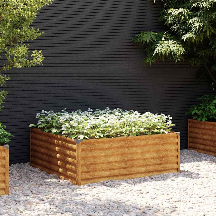 Strat înălțat de grădină, 100x100x36 cm, oțel corten - WALTI WALTI