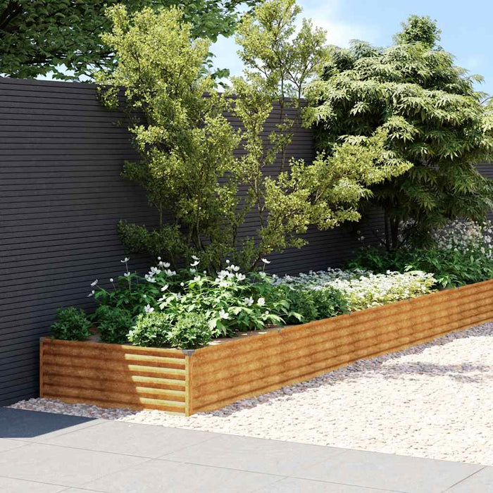 Strat înălțat de grădină, 770x100x36 cm, oțel corten WALTI