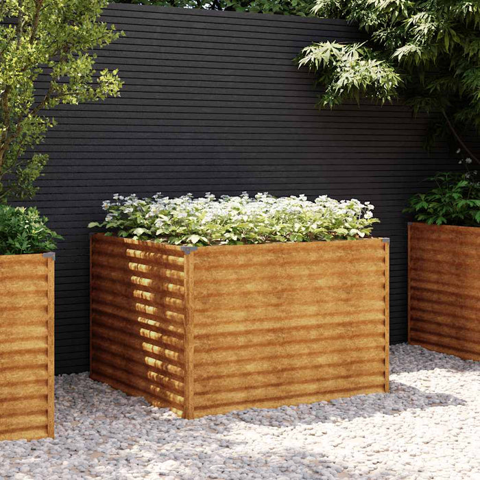 Strat înălțat de grădină, 100x100x69 cm, oțel corten WALTI