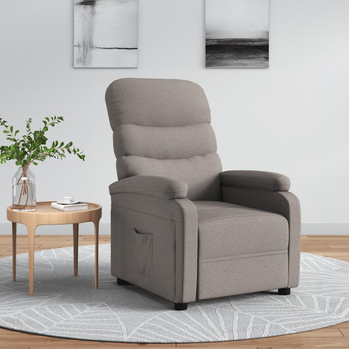 Fotoliu rabatabil, gri taupe, material textil WALTI