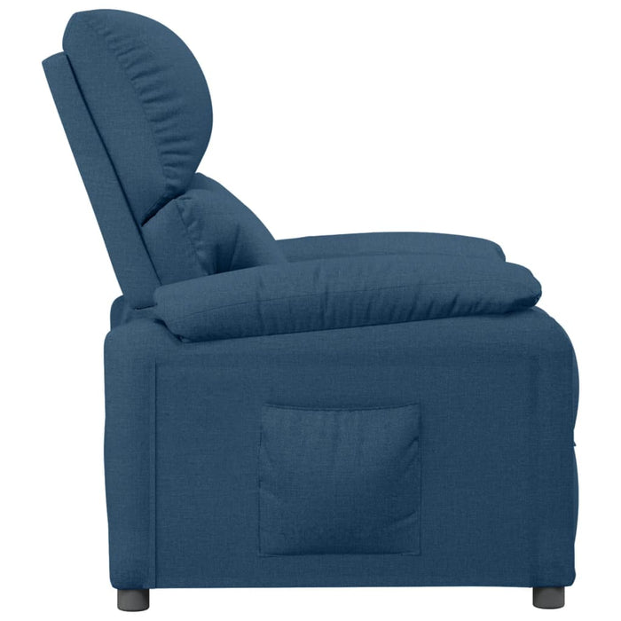 Fotoliu rabatabil, albastru, material textil WALTI